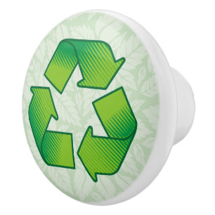 Recycling symbol ceramic knob
