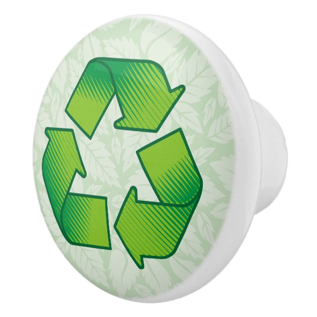 Recycling symbol ceramic knob (Right)
