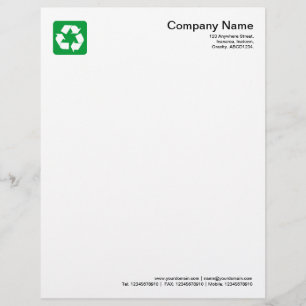 Recycling Symbol - Grass Green Letterhead Template