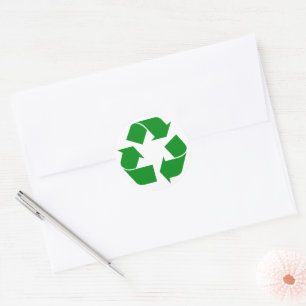 Recycling Symbol - Green Classic Round Sticker