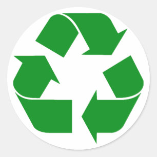 Recycling Symbol - Green Classic Round Sticker