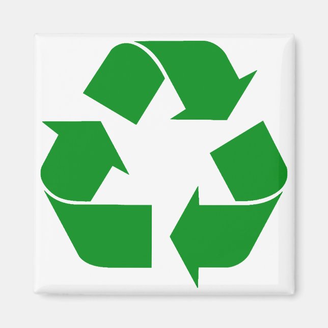 Recycling Symbol - Green Magnet (Front)