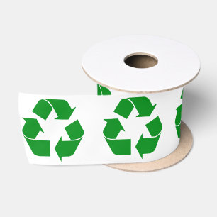 Recycling Symbol - Green Satin Ribbon