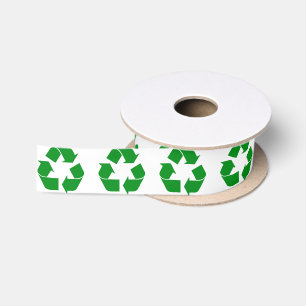 Recycling Symbol - Green Satin Ribbon