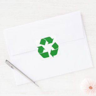 Recycling Symbol - Green Square Sticker