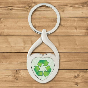 Recycling symbol key ring