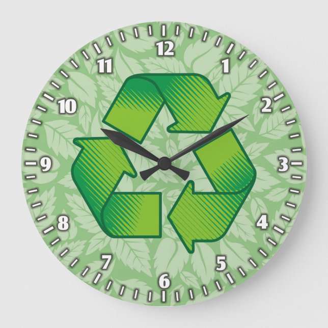 Recycling Symbol Large Clock (Front)