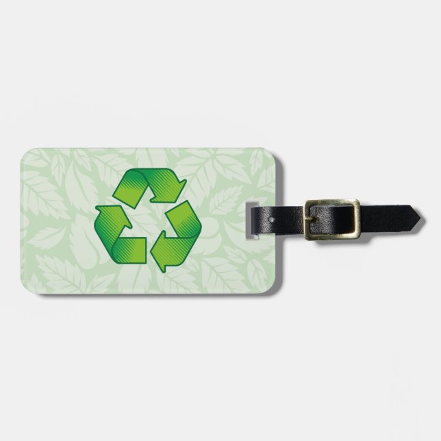 Recycling symbol luggage tag (Front Horizontal)