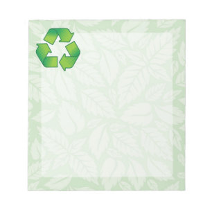 Recycling symbol notepad