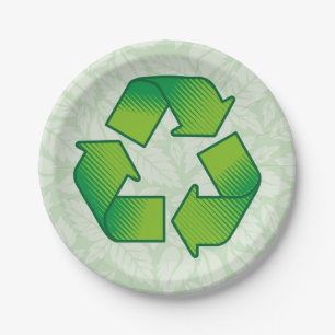 Recycling Symbol Paper Plate