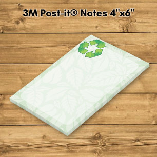 Recycling symbol post-it notes