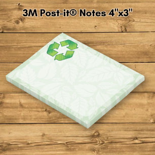 Recycling symbol post-it notes