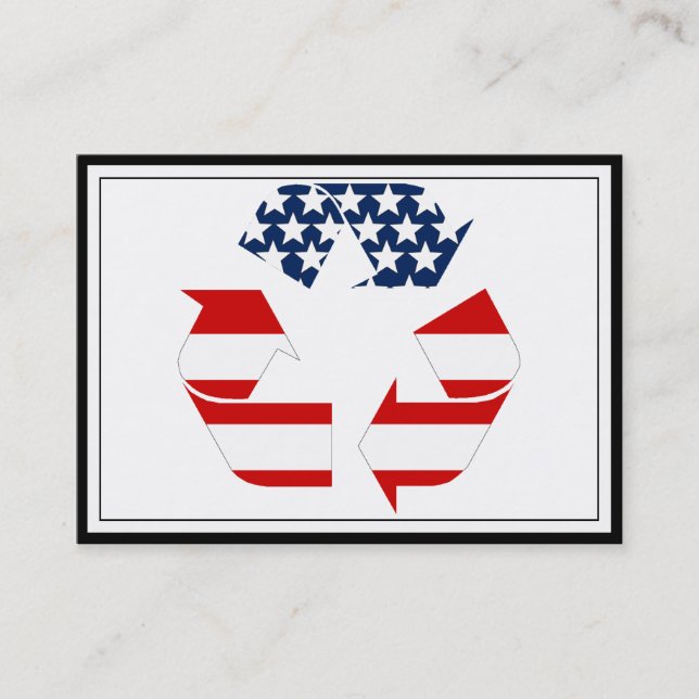 Recycling Symbol - Red White & Blue Business Card (Front)