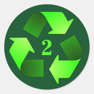Recycling Symbol Sticker - Choose Recycling Number