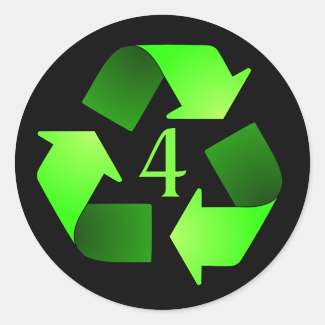 Recycling Symbol Sticker - Green #4 (Front)