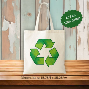 Recycling symbol tote bag
