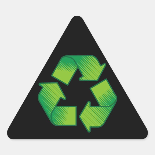 Recycling symbol triangle sticker (Front)