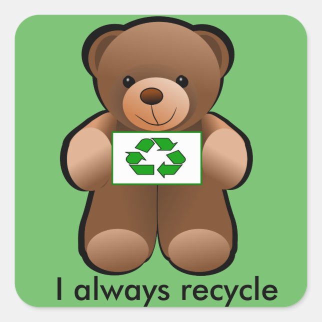 Recycling Teddy Bear Recycle Label (Front)