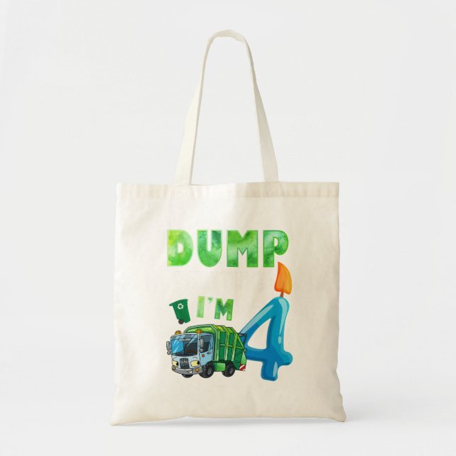 Recycling Trash 4 Years Old Garbage Truck 4th Tote Bag (Front)