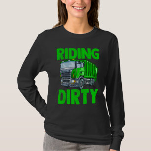 Recycling Trash Garbage Truck Kids Men Riding Dir T-Shirt