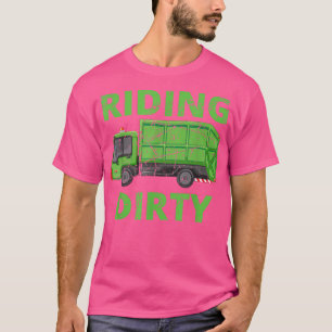 Recycling Trash Garbage Truck Kids Men Riding Dirt T-Shirt