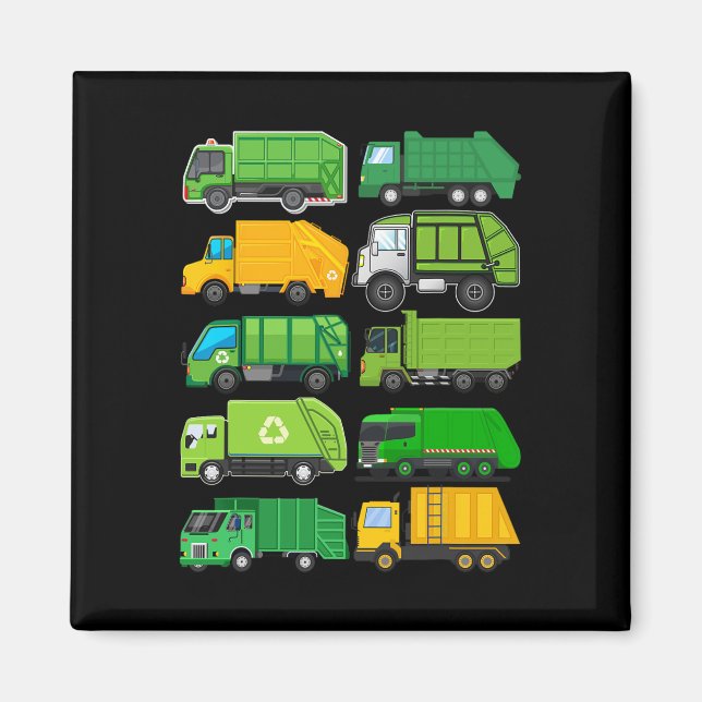 Recycling Trash Garge Truck Kids Birthday Gifts Ea Magnet (Front)