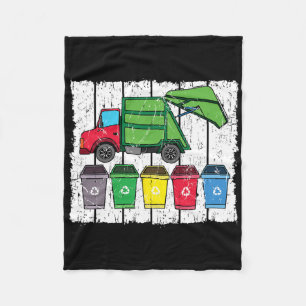 Recycling Trash Truck Environmentalist Recyclist E Fleece Blanket