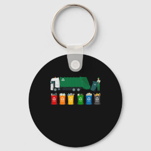 Recycling Trash Truck Key Ring