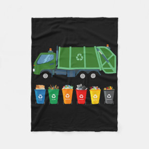 Recycling Trash Truck Kids Garge Truck Trash Colle Fleece Blanket