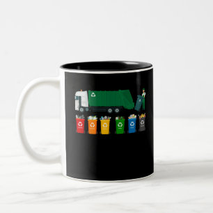 Recycling Trash Truck Two-Tone Coffee Mug