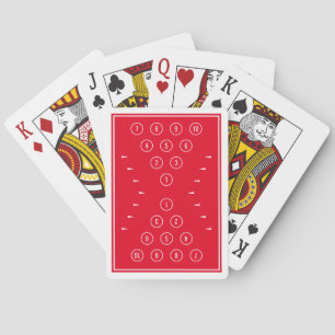 Red 10-Pin Bowling Theme Sports Geometric Pattern Playing Cards