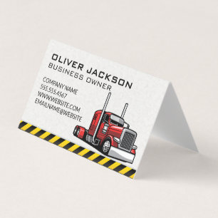 Red 18 Wheeler Truck Driver Business Card