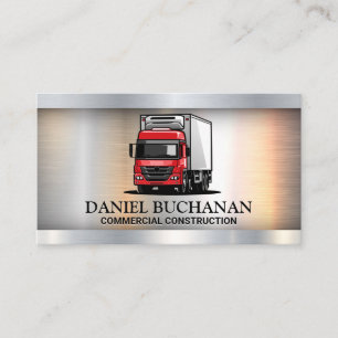 Red 18 Wheeler Truck   Metallic   Business Card