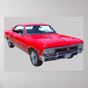 Red 1966 Chevy Chevelle SS 396 Poster
