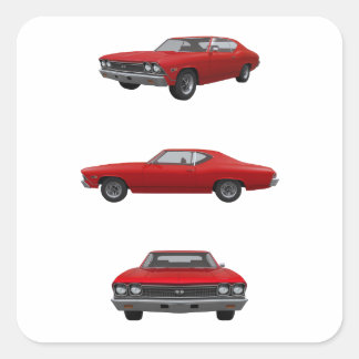 Red 1968 Chevelle SS: Square Sticker