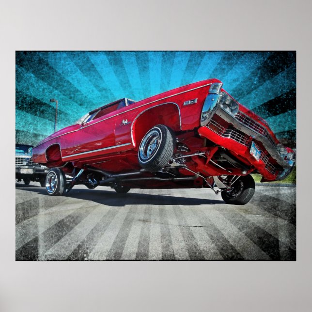 Red 1968 Lowrider Chevrolet Impala Poster (Front)