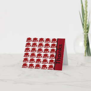 Red 2017 Graduation Custom Thank You Notes