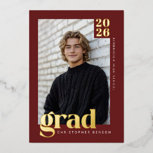 Red 2026 Modern 4 Photo Graduation Gold