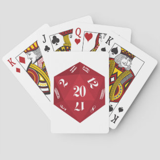 Red 20-Sided Dice Playing Cards