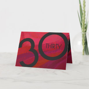 Red 30 Decade Birthday Card