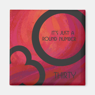 Red 30 Decade Birthday Magnet