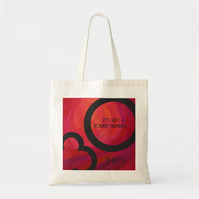 Red 30 Decade Birthday Tote Bag (Front)