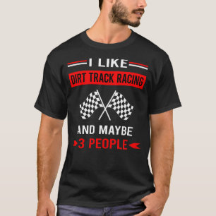 Red 3 People Dirt Track Racing T-Shirt