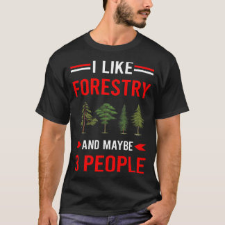 Red 3 People Forestry T-Shirt
