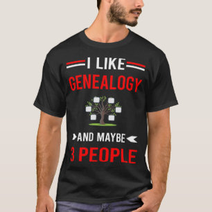 Red 3 People Genealogy Genealogist T-Shirt