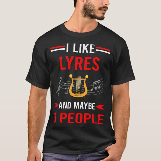 Red 3 People Lyre T-Shirt (Front)