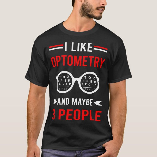 Red 3 People Optometry Optometrist T-Shirt (Front)
