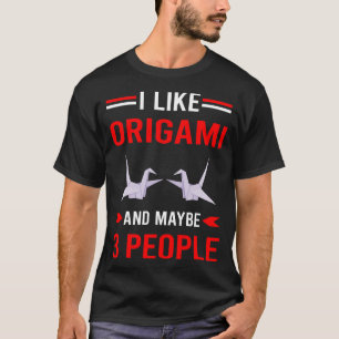 Red 3 People Origami T-Shirt