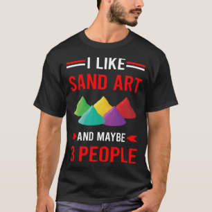 Red 3 People Sand Art T-Shirt