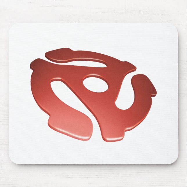 Red 3D 45 RPM Adapter Mouse Mat (Front)